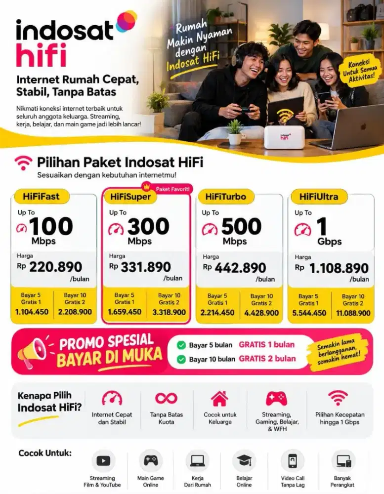 Cari WiFi Rumah di Medan? Indosat HiFi Siap Dipasang!