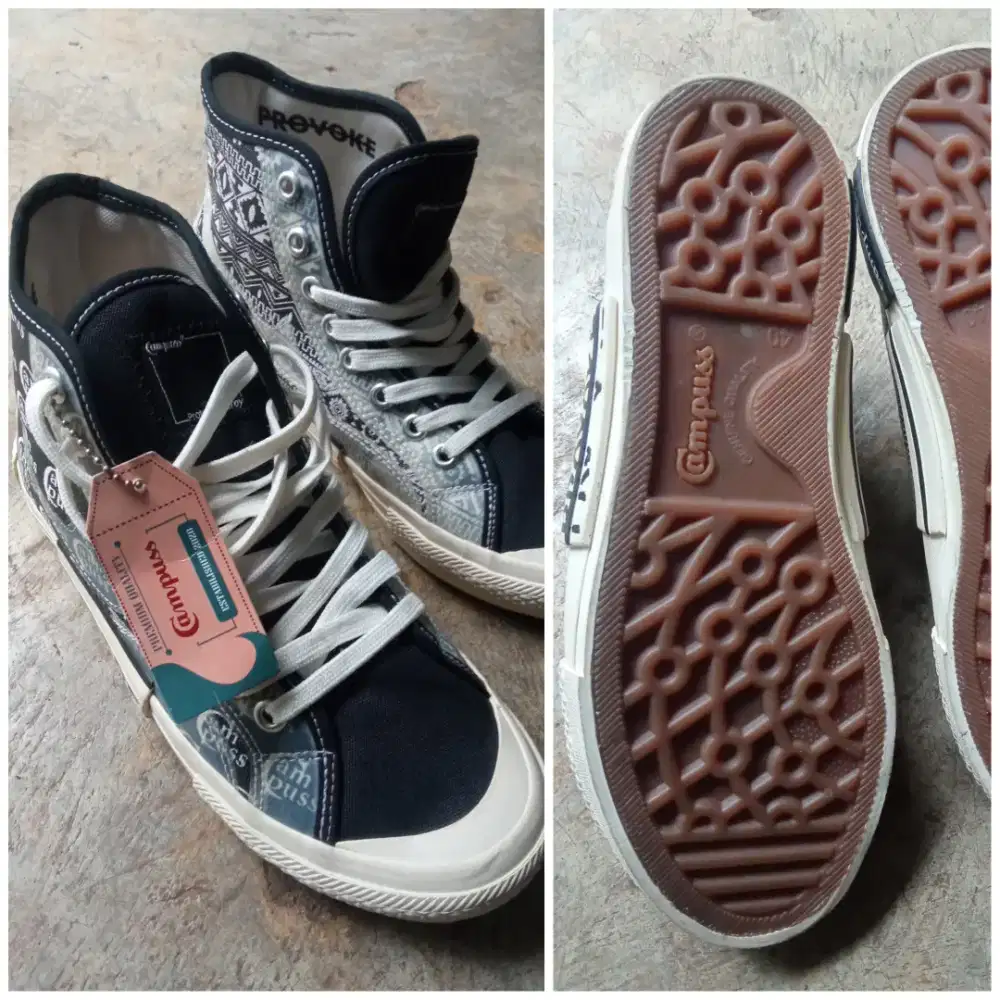 Sepatu :Campuss Badday (uk-40) Vol. I Hi Black White Special Edition.