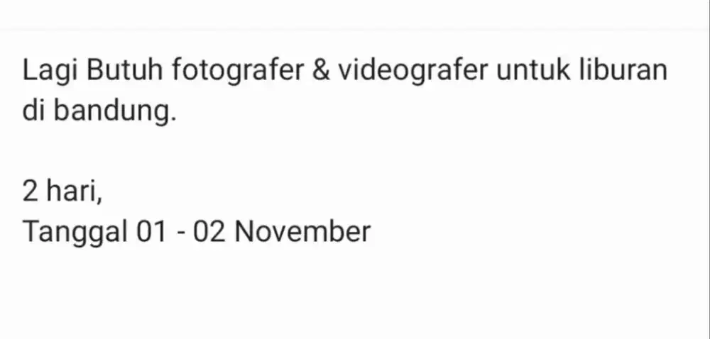 Butuh Jasa bantu fotografer dan videografer untuk liburan di bandung