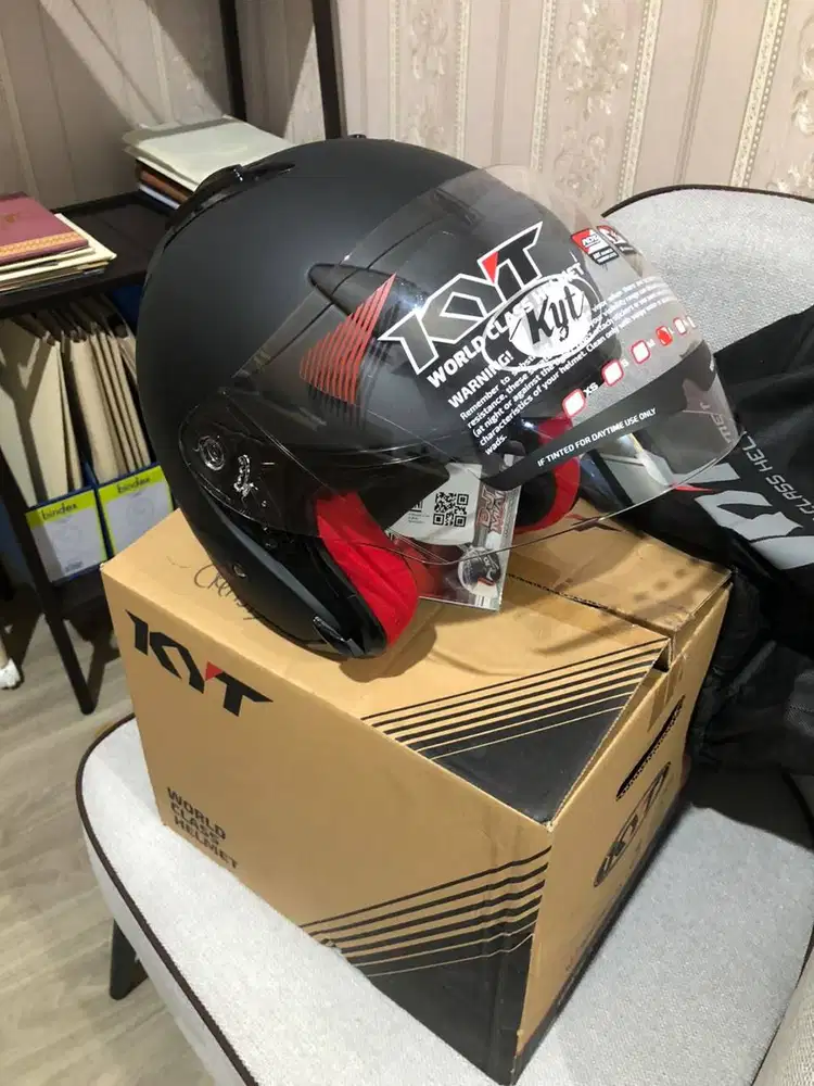 Jual helm KYT DJ Maru Solid Black Matt ukuran L