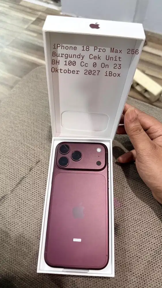 iPhone 18 Pro Max 256 BNOB Burgundy CC 0 Belum Terpakai