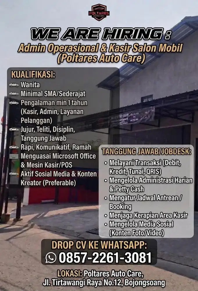 LOWONGAN ADMIN WANITA