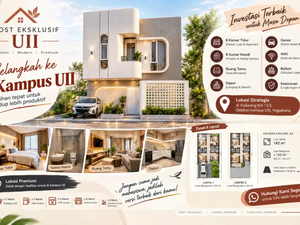 Investasi Kost Eksklusif di Jogja Jl Kaliurang Selangkah ke UII