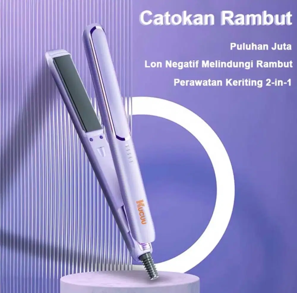 ￼KUCUU Catokan Rambut curly 2 in 1 Hair Straightener