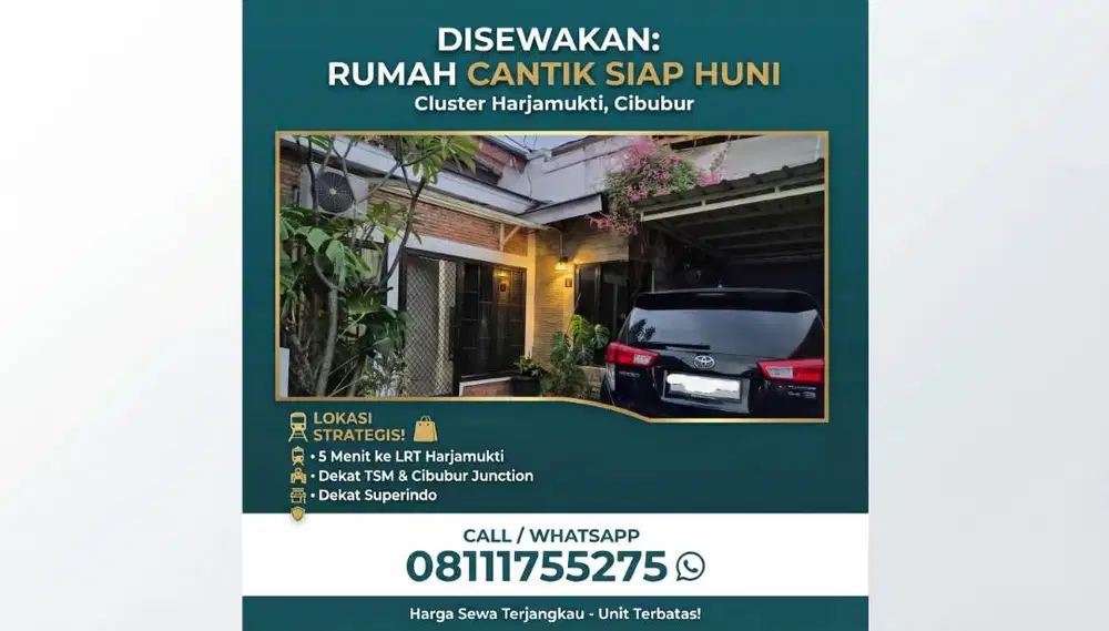 Sewa Rumah Nyaman di Cluster Harjamukti – Strategis Dekat LRT, TSM