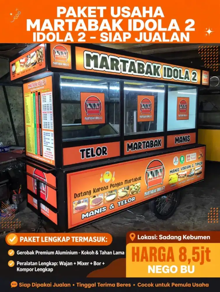 JUAL CEPAT .PAKET USAHA MARTABAK MANIS DAN TELOR