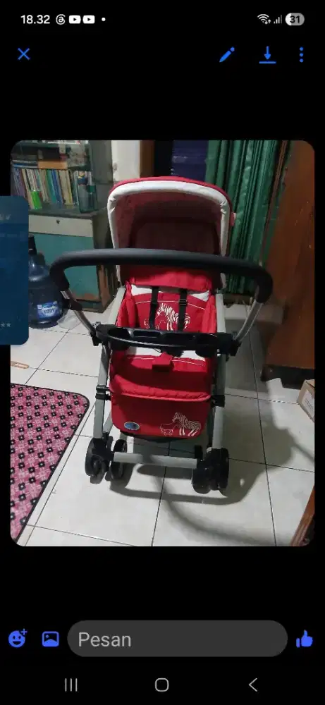 Dijual stroler labeille safari normal dorong dua arah
