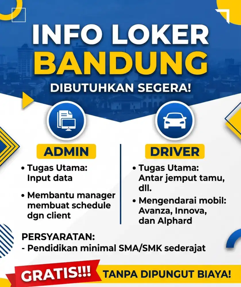 Loker Admin dan Driver