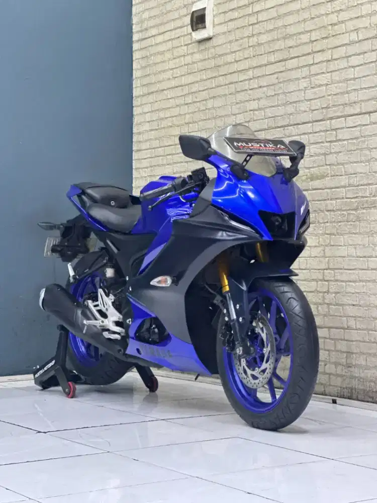 Obral Dp500rb Murah!!Yamaha R15 V4 2022 Blue Rice N Asli Mulus-Mustika