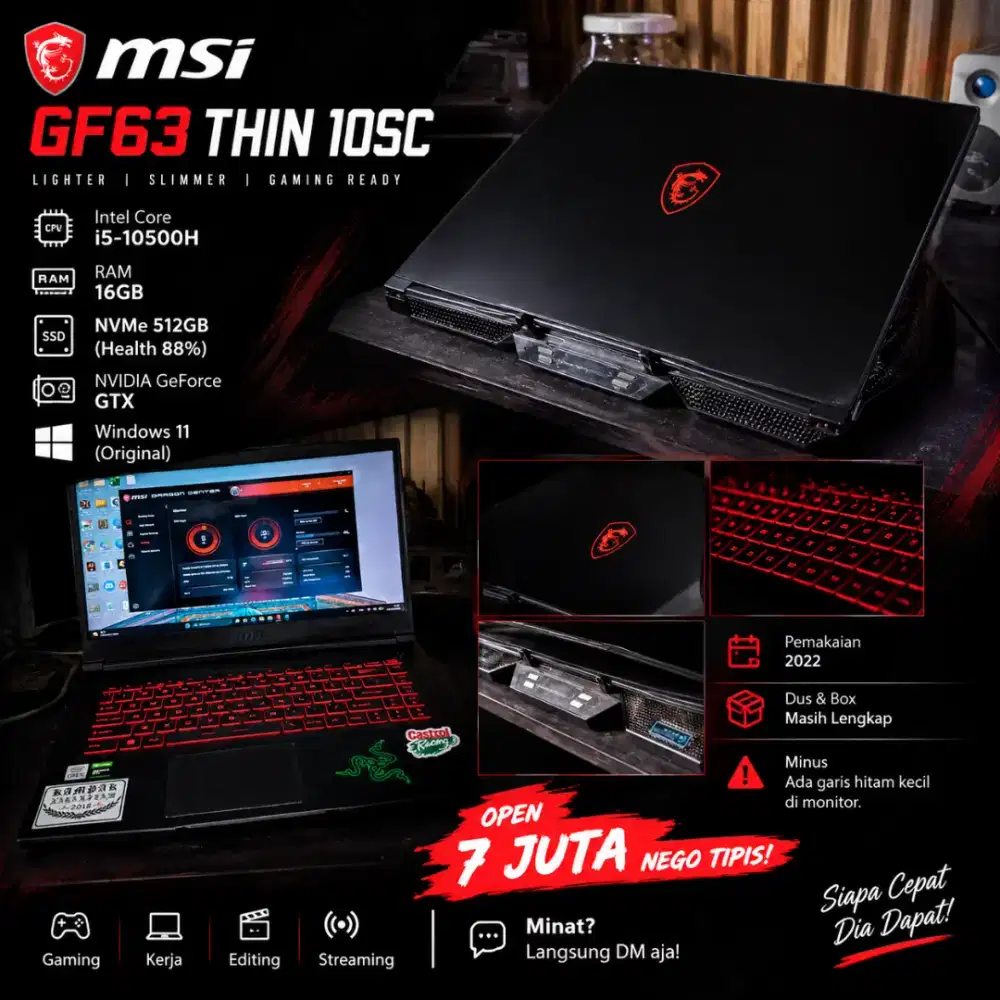 MSI gf63 THIN 10sc