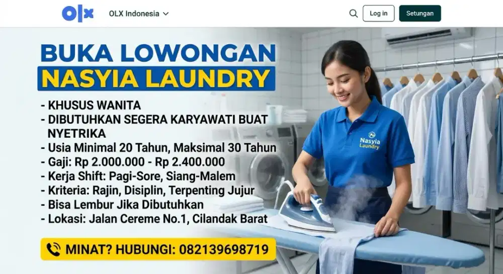 Lowongan pekerja setrika uap