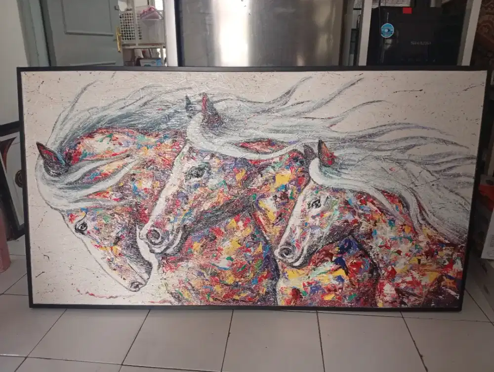Lukisan kuda 80x150 cm