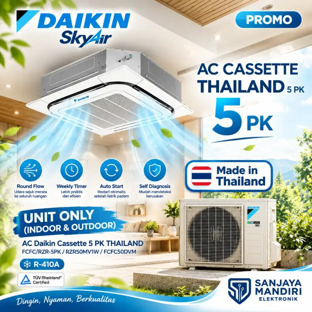 TERMURAH!AC Daikin Cassette 5 PK THAILAND FCNQ42MV14 + RNQ42MY14 Wired