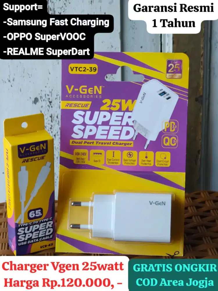 Charger Vgen 25watt Garansi Resmi 1 Tahun ( GRATIS ONGKIR )
