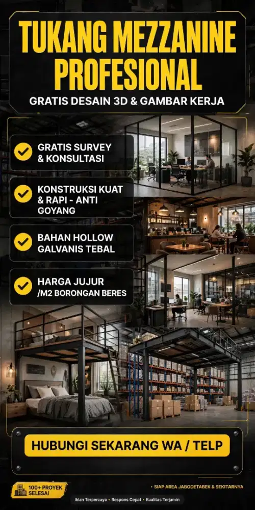 Mezzanine Kamar Tidur Estetik Industrial - Tukang Berpengalaman