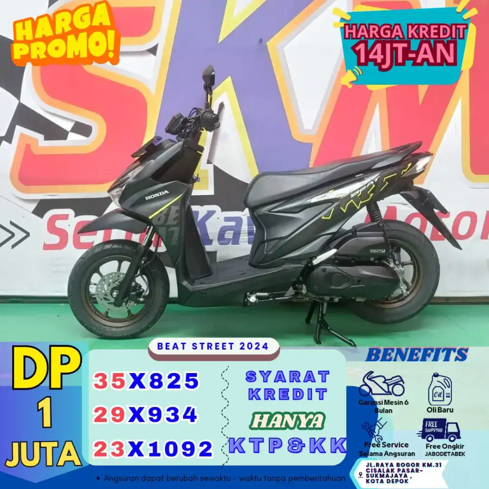 Ambil promonya DP 1jt Honda beat street th 2024 cash/credit