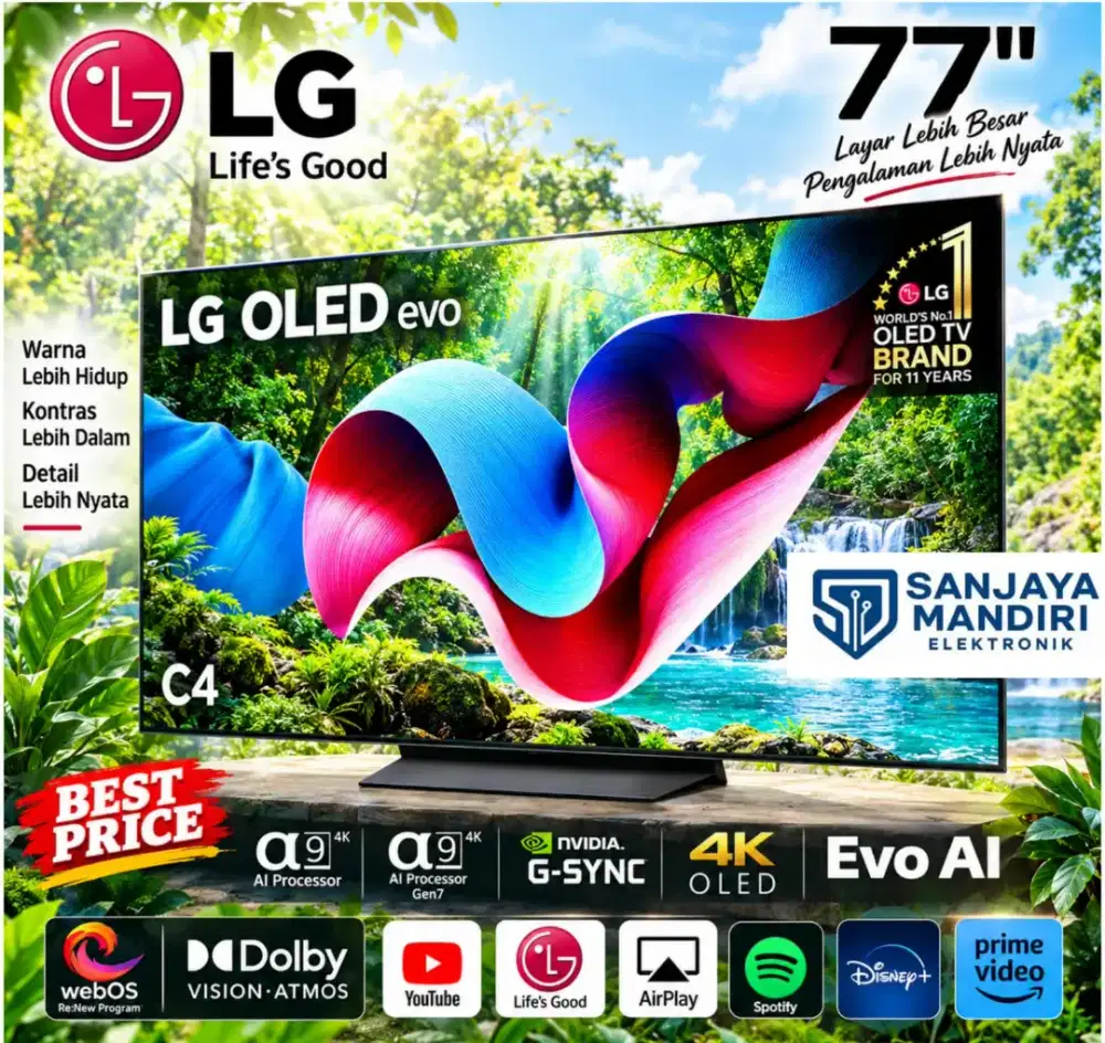 TERMURAH! LG OLED TV 77 EVO AI 77C4PSA Smart TV Magic Remote Dolby