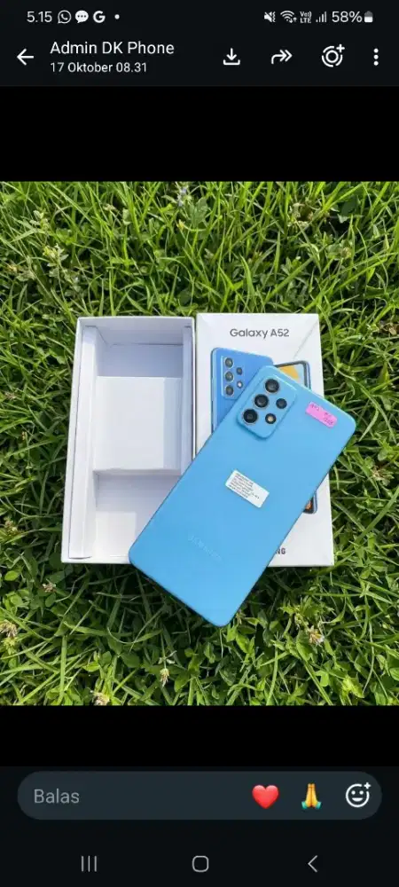 Samsung A52 Blue NFC Amoled Resmi