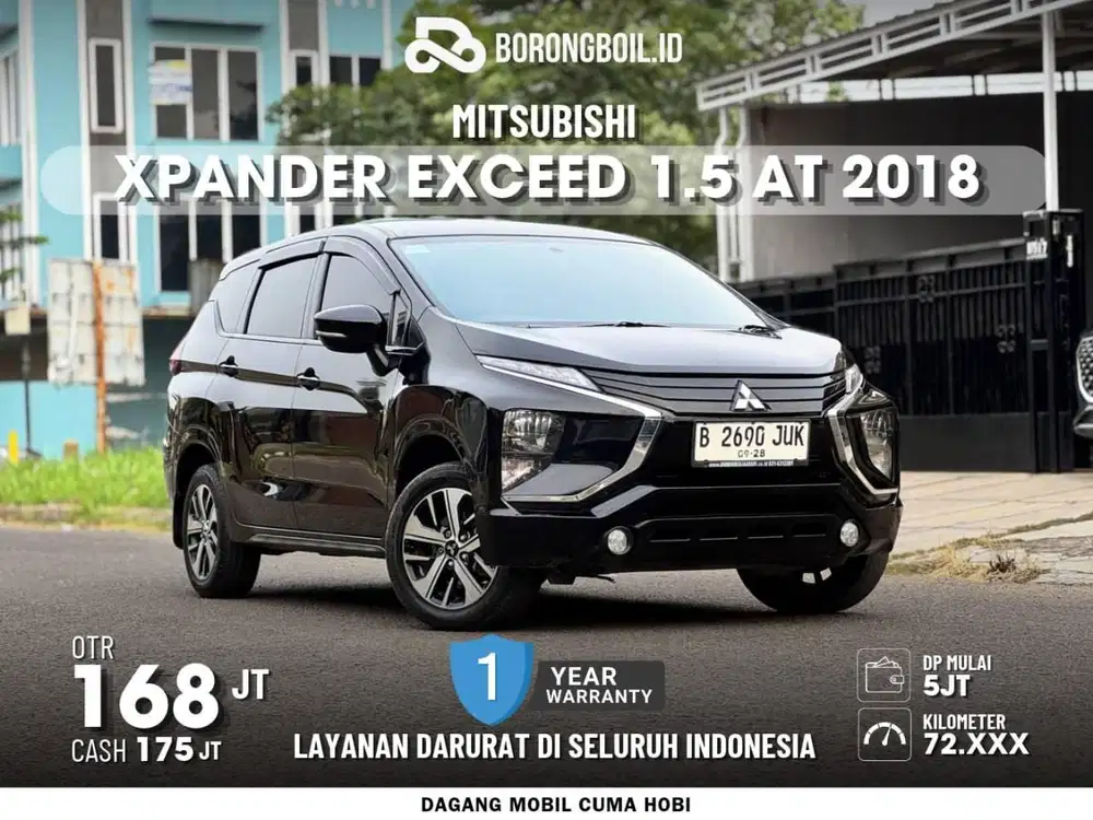 KM70rb!! XPANDER EXCEED 1.5 AT 2018 HITAM PAJAK PANJANG ISTIMEWA