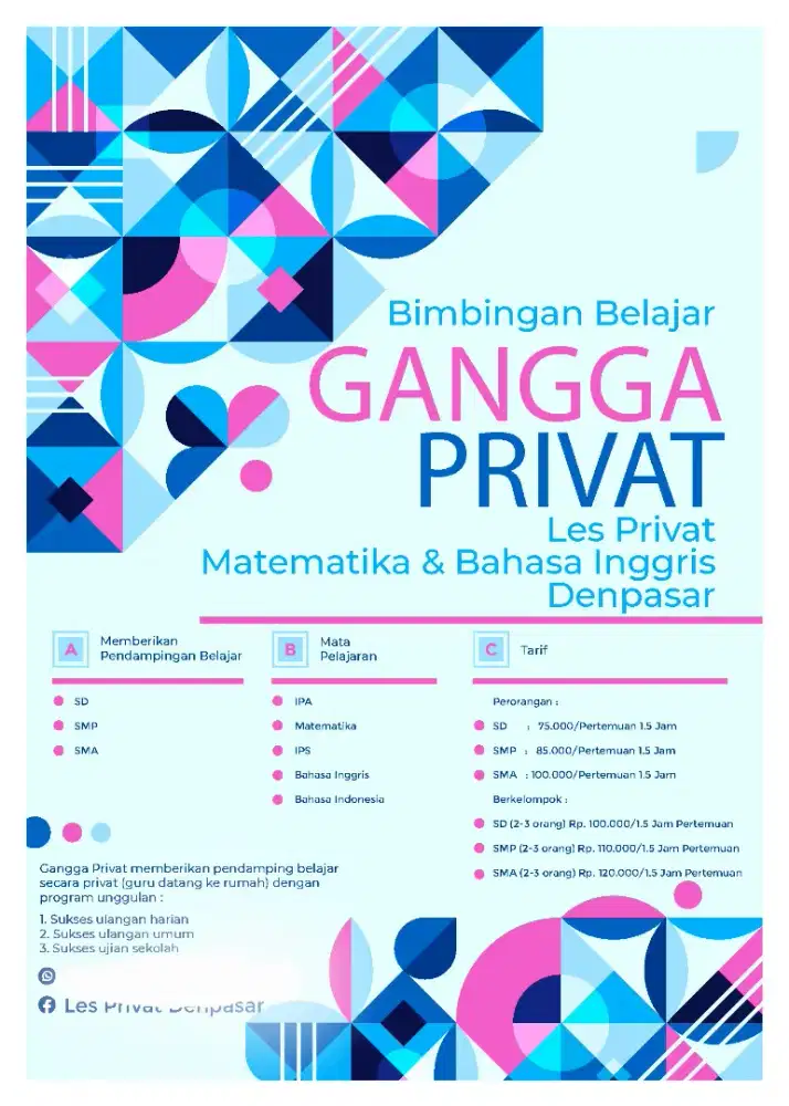 Les Private Matematika dan Bahasa Inggris Denpasar
