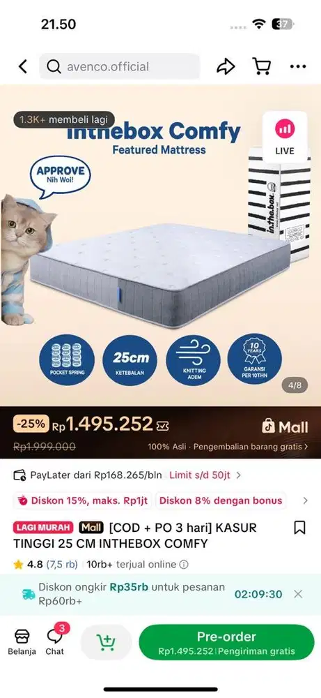 Kasur Springbed 160x200cm