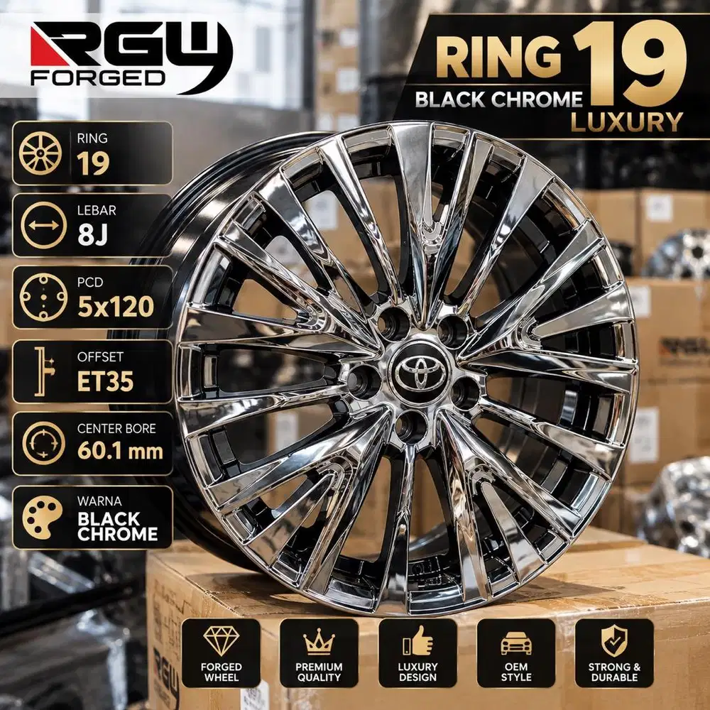 Velg Forged RGW R19 5x120 ET35 Alphard AH40 Vellfire Lexus LM