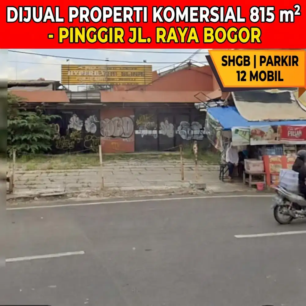 Properti Komersial 815 m² Murah Pinggir Jalan Raya Bogor Depok