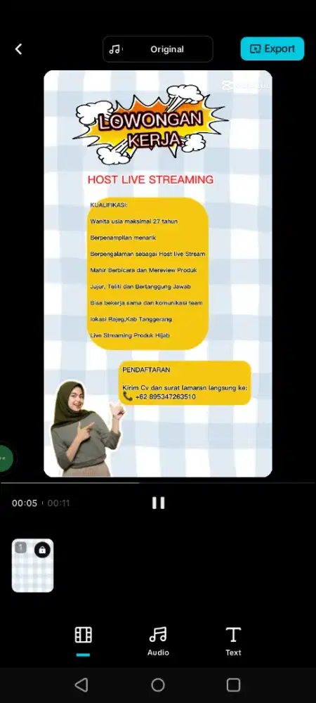 Dibutuhkan Segera Host live Streaming Hijab