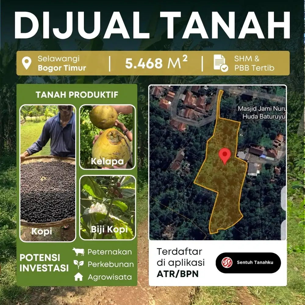 Dijual Murah Tanah Produktif Cariu Selawangi Bogor