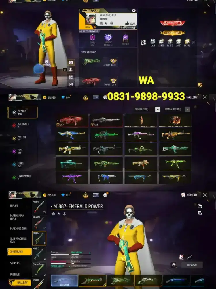 JuaL Akun FF spek sultan gg idaman Aman dan Tepercaya real 100% Asli