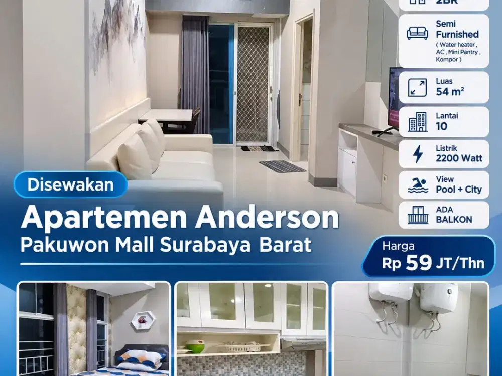 Disewakan Apartemen Anderson Pakuwon Mall
