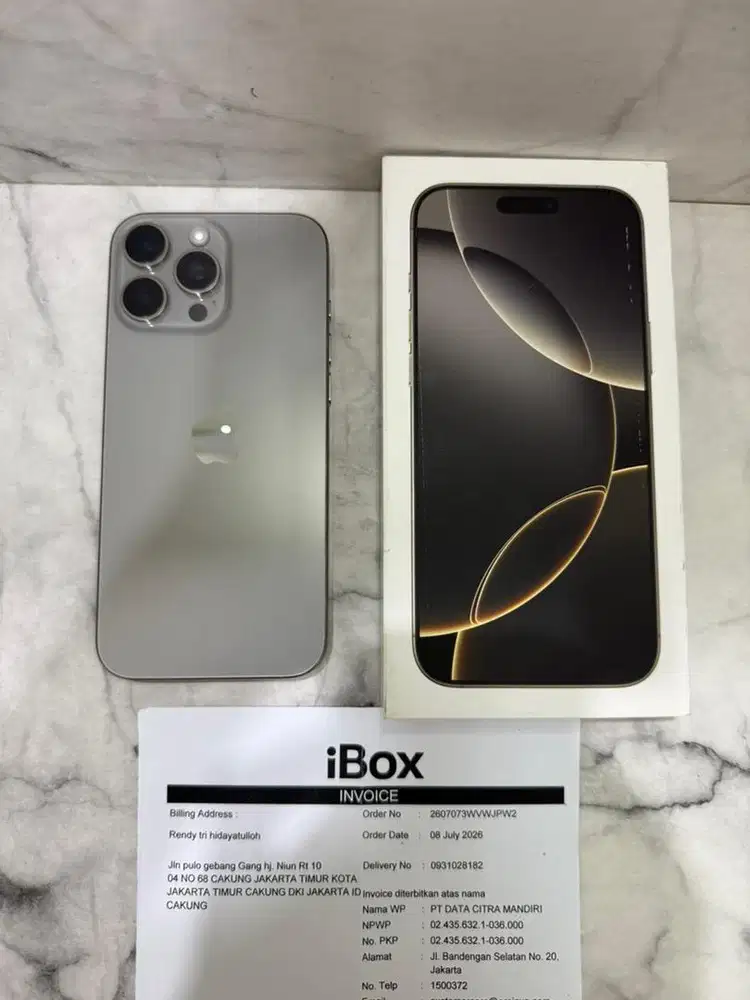 iphone 16 pm 512 ibox batre 99% second garnsi on july 2027 super mulus