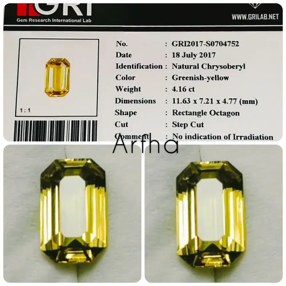 Natural Chrysoberyl