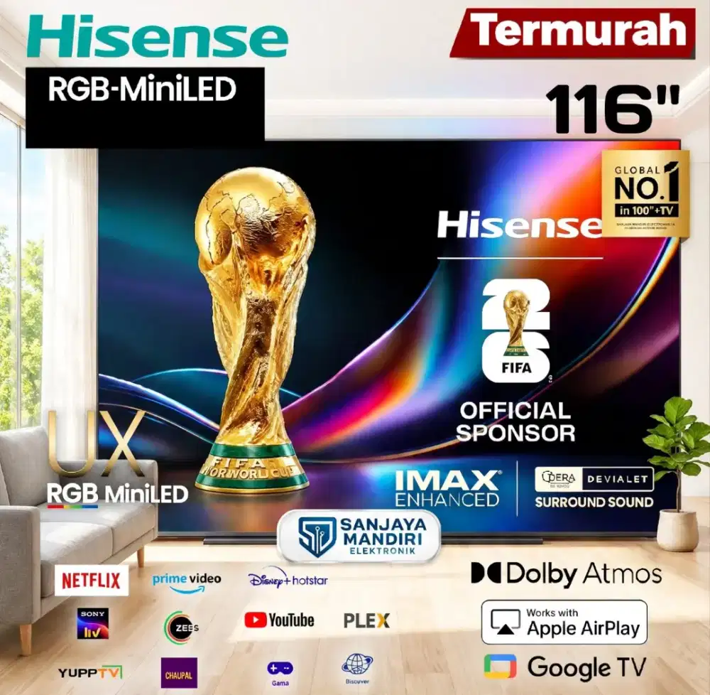 HISENSE TV 116 UX Vidaa Smart RGB-MiniLED TV 3DColour MasterPro