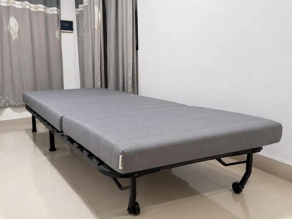 Ranjang Besi Lipat Folding IKEA + Kasur Lipat