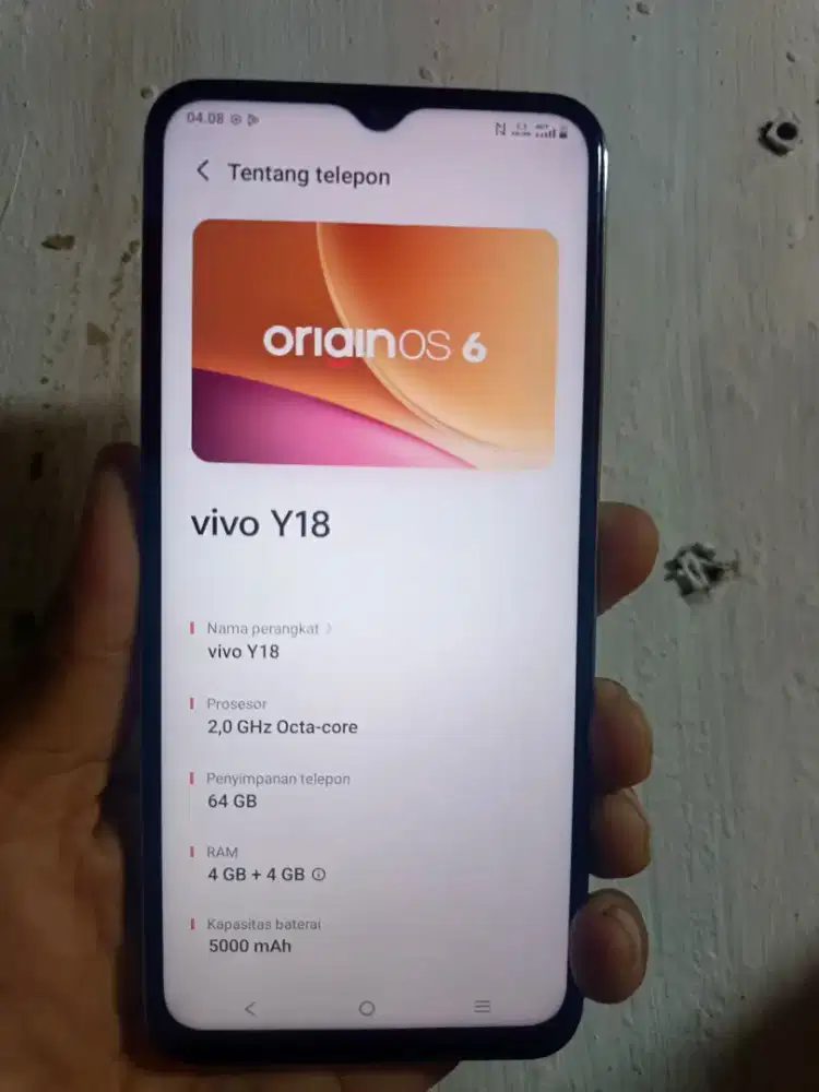 Vivo Y18 Ram 4+4 / 64