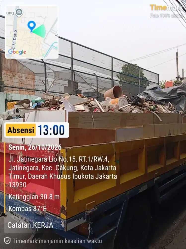 Buang puing proyek dan angkut sampah