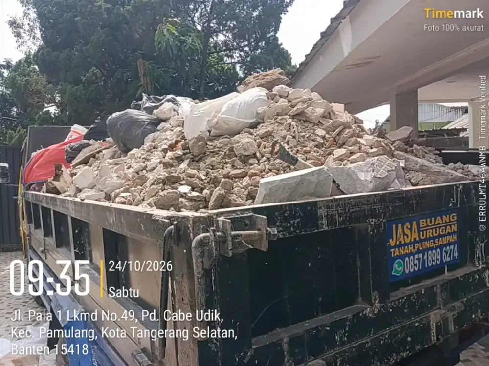 Jasa buang puing dan angkutan sampah