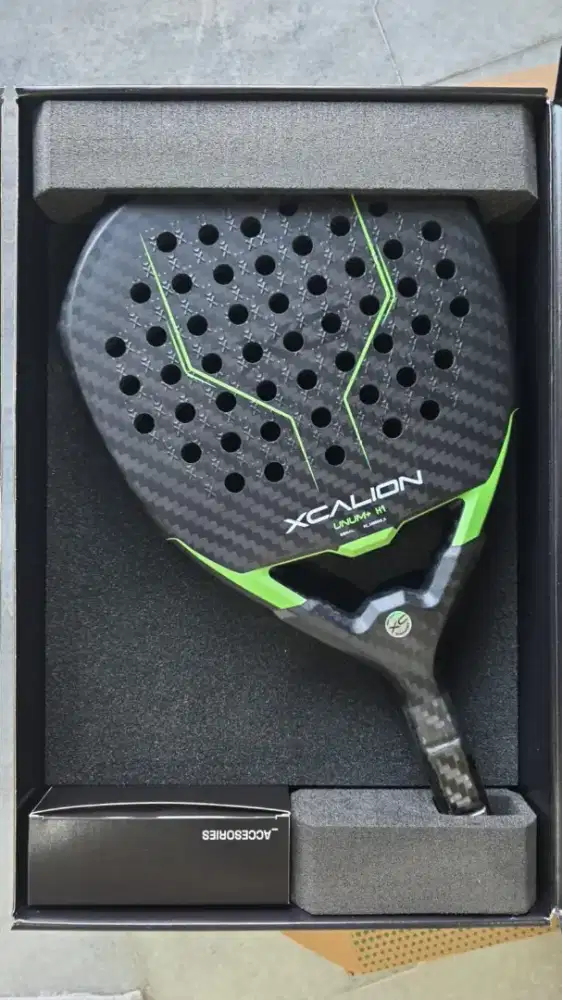Raket padel xcalion unum+ h1 +h1 ijo ringan