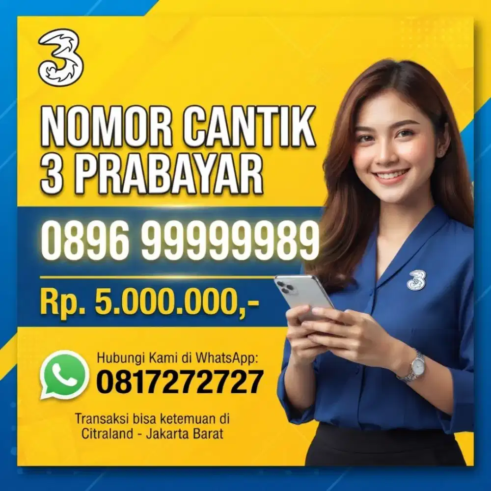 NOMOR CANTIK KOLEKSI THREE 99999989