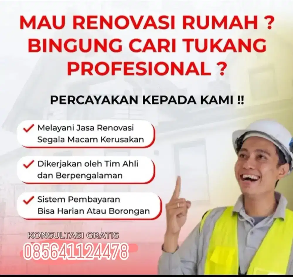 Jasa Tukang Bangunan  - Bangun Rumah FREE Desain Riyanto Konstruksi