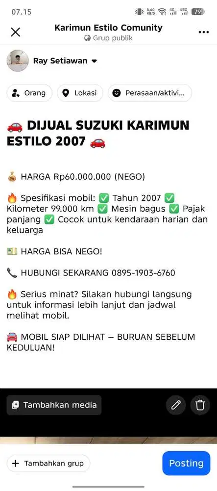 Suzuki Karimun 2007 Bensin
