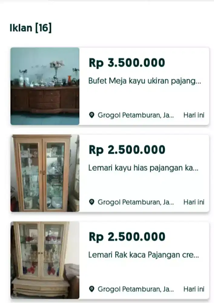 Meja buffet pajangan lemari pajangan furniture kayu