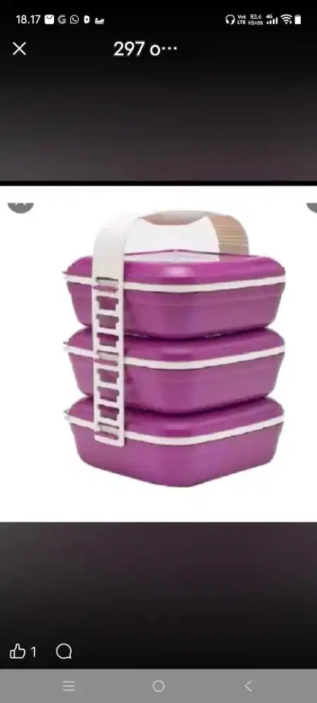 TUPPERWARE PICNIC TRIO SET UNGU LILAC LIMITED EDITION
