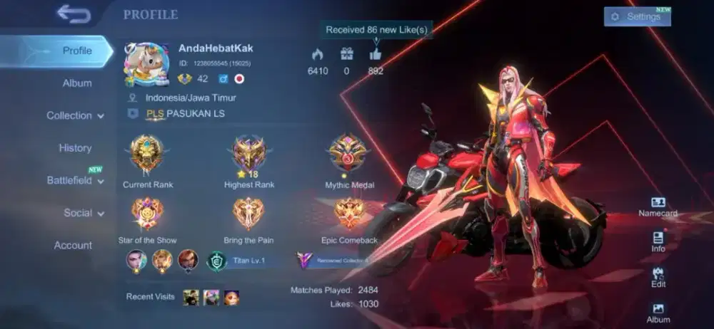 Jual akun pribadi Mobile Legends