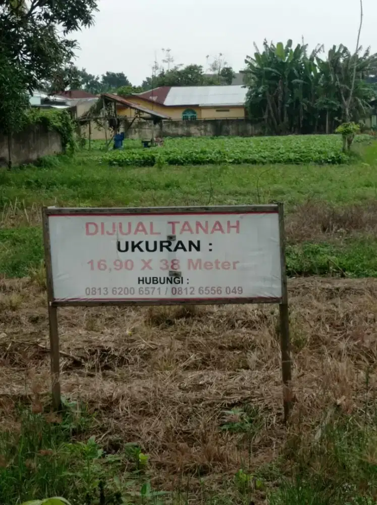 Jual Tanah ukuran 16.90 x 38 Mtr