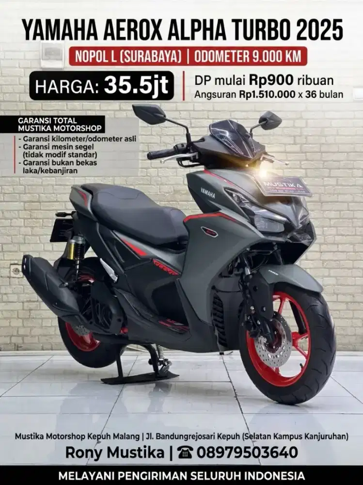 TYPE TERTINGGI‼️ YAMAHA AEROX ALPHA TURBO 155 TH 2025 ODO 9RB NOMINUS