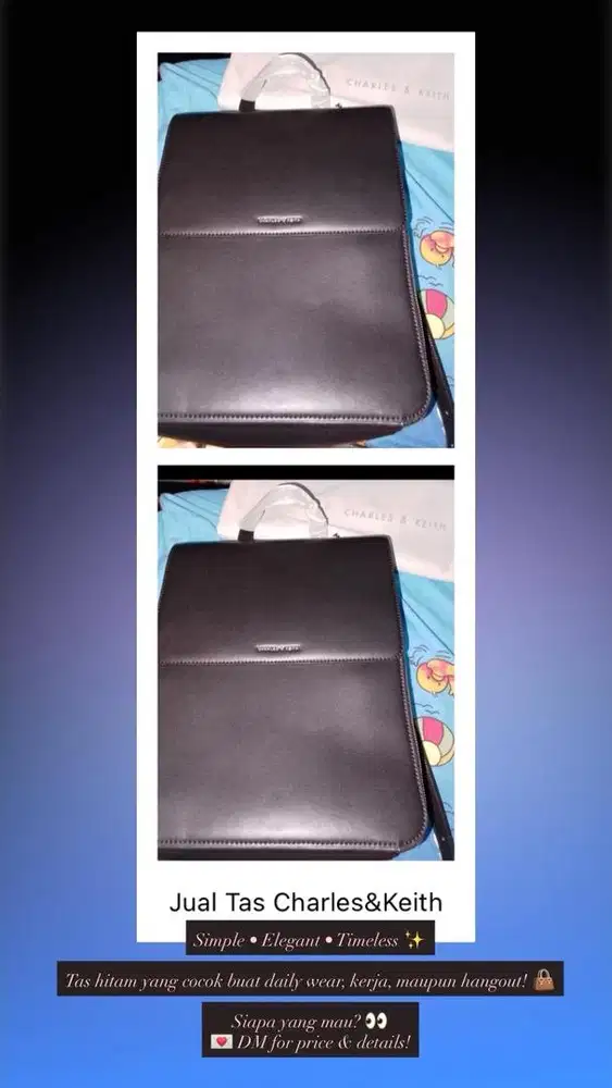 Tas Backpack Charles & Keith Hitam – Elegan & Minimalis
