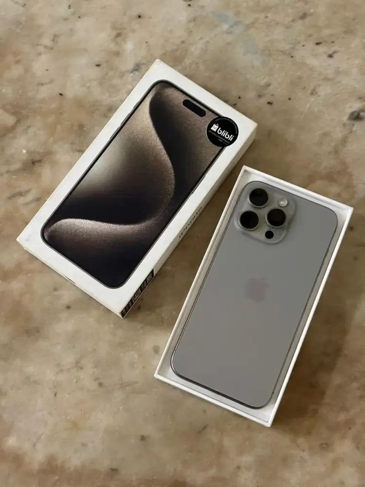 Iphone 15 Pro Max 256gb IBOX Natural Titanium Mulus Malang Batu