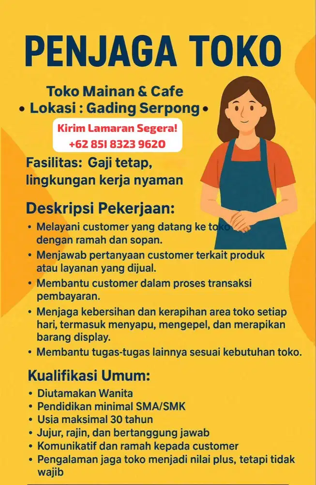 Penjaga Toko Mainan & Cafe Gading Serpong Tangerang